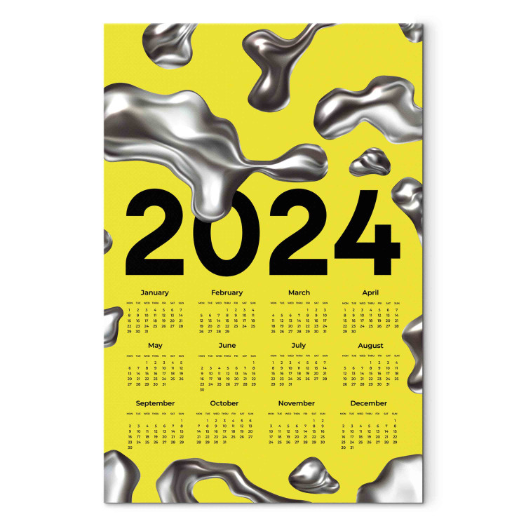 Canvas Print Calendar 2024 - Background With Silver Three-Dimensional Shapes 151883 additionalImage 7