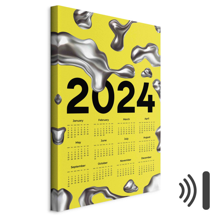 Canvas Print Calendar 2024 - Background With Silver Three-Dimensional Shapes 151883 additionalImage 8