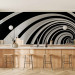 Wall Mural 3D Illusion - black and white abstract vortex creating an illusion of space 59783 additionalThumb 6