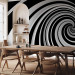 Wall Mural 3D Illusion - black and white abstract vortex creating an illusion of space 59783 additionalThumb 7