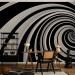 Wall Mural 3D Illusion - black and white abstract vortex creating an illusion of space 59783 additionalThumb 4