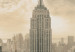 Canvas Art Print Beige Manhattan (5-piece) - Overcast Sky Over New York 98583 additionalThumb 5