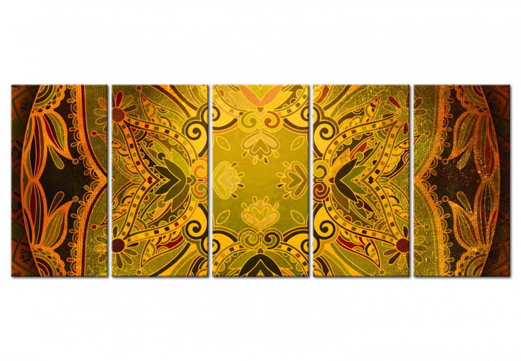 Canvas Print Oriental pattern - a fragment of a mandala in warm autumn colors 104993
