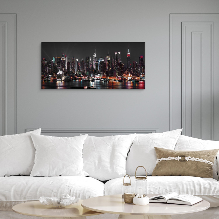 Canvas Print Insomnia in New York (1-part) Wide - New York City at Night 107293 additionalImage 3