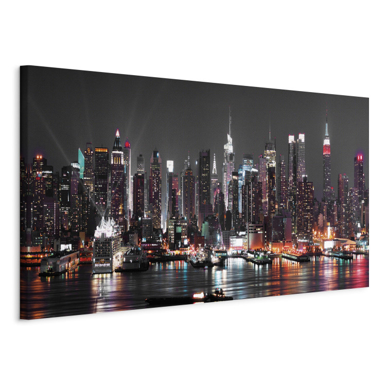 Canvas Print Insomnia in New York (1-part) Wide - New York City at Night 107293 additionalImage 2