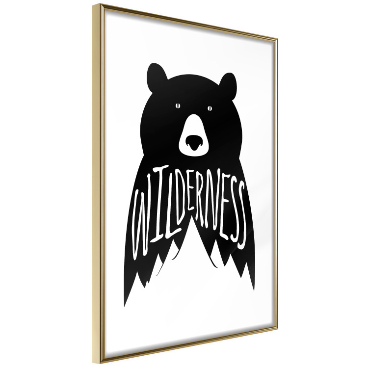 Wall Poster Wilderness - black and white composition with animal motif and texts 114793 additionalImage 6