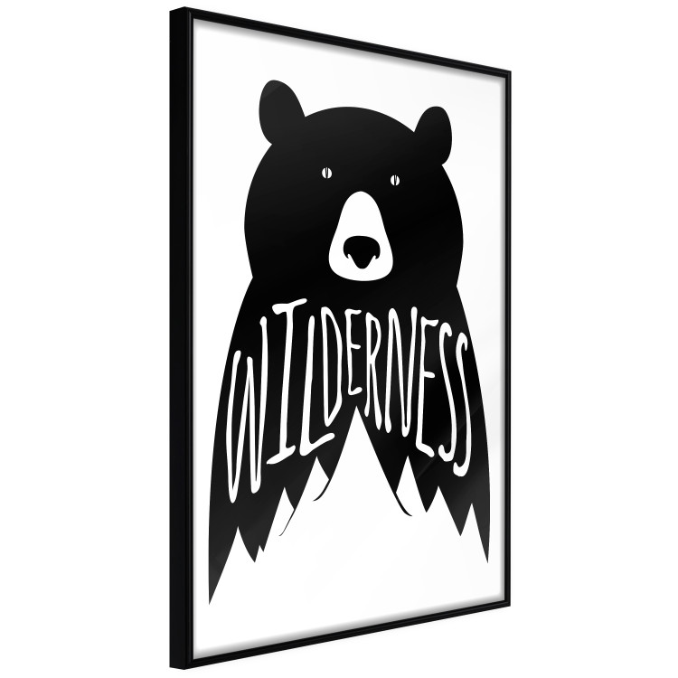 Wall Poster Wilderness - black and white composition with animal motif and texts 114793 additionalImage 10