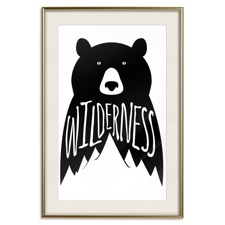 Wall Poster Wilderness - black and white composition with animal motif and texts 114793 additionalImage 27