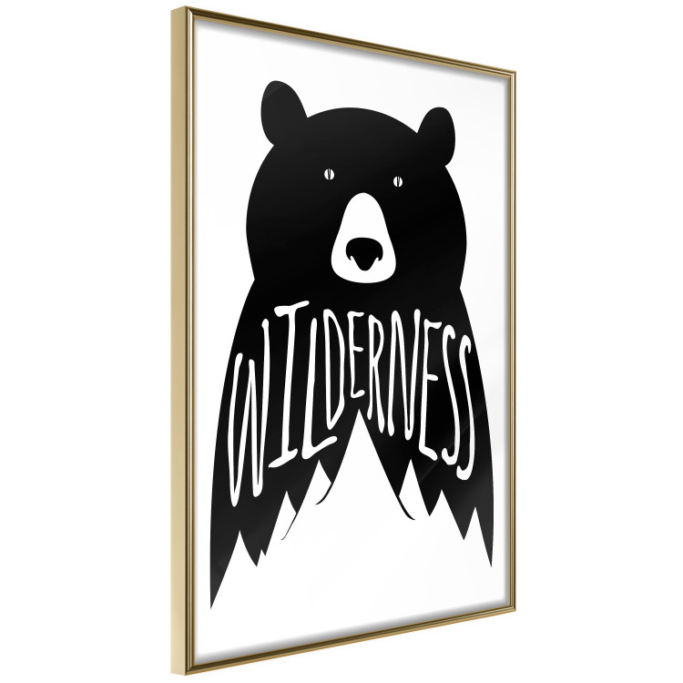 Wall Poster Wilderness - black and white composition with animal motif and texts 114793 additionalImage 12