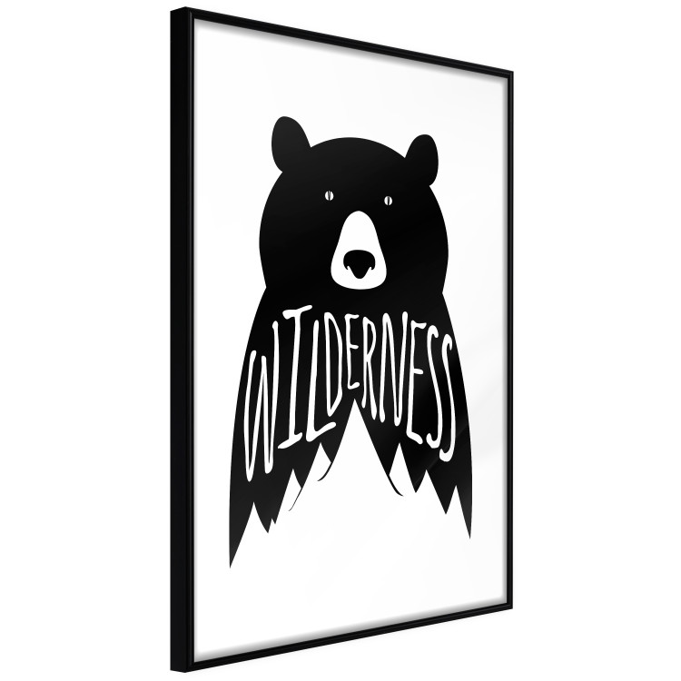 Wall Poster Wilderness - black and white composition with animal motif and texts 114793 additionalImage 11