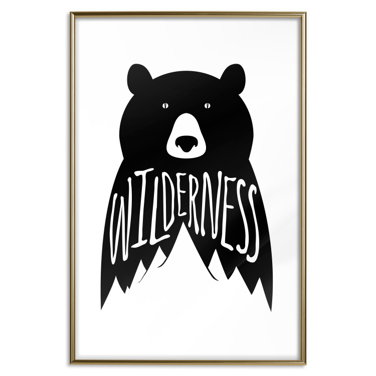 Wall Poster Wilderness - black and white composition with animal motif and texts 114793 additionalImage 16