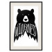 Wall Poster Wilderness - black and white composition with animal motif and texts 114793 additionalThumb 19