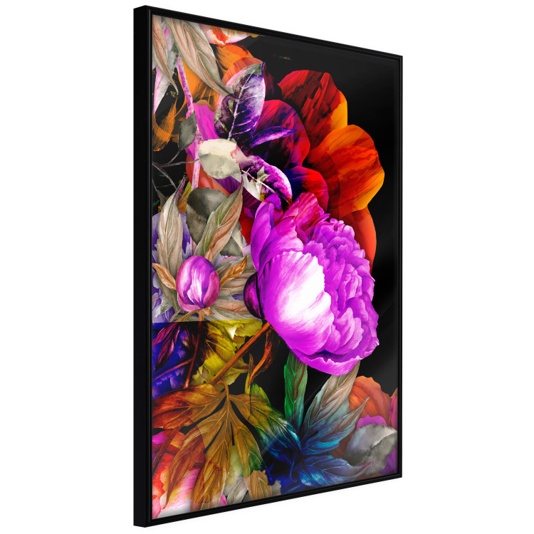 Wall Poster Colors of Summer - multicolored glamour composition with flowers on a black background 117993 additionalImage 10