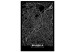Canvas Brussels - aerial map of Belgium capital city in black and white 118093