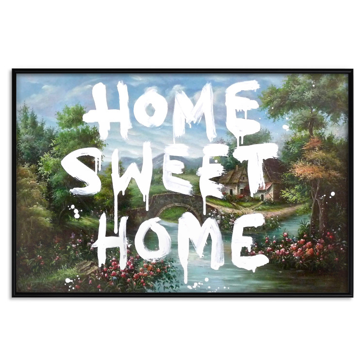 Poster Dream Home - white English text against a colorful landscape background 118793 additionalImage 18