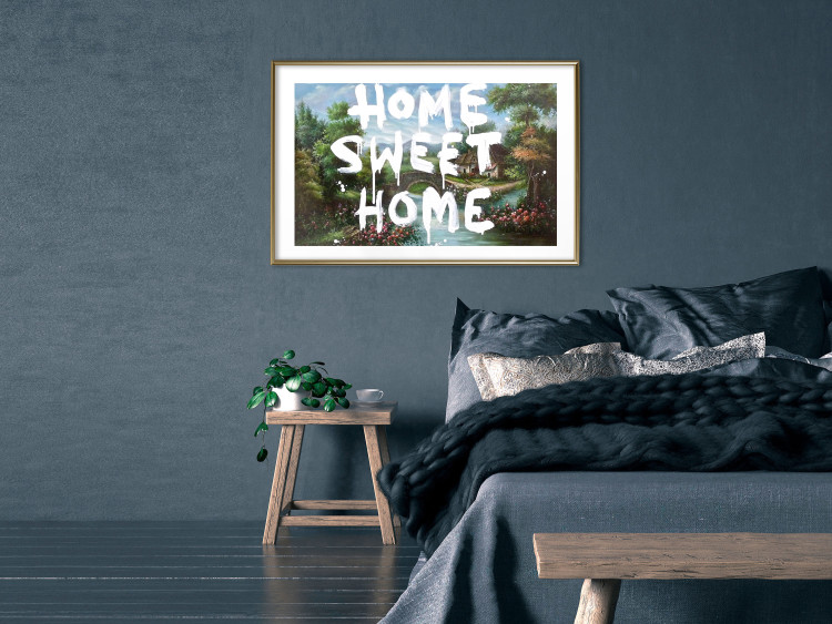 Poster Dream Home - white English text against a colorful landscape background 118793 additionalImage 15