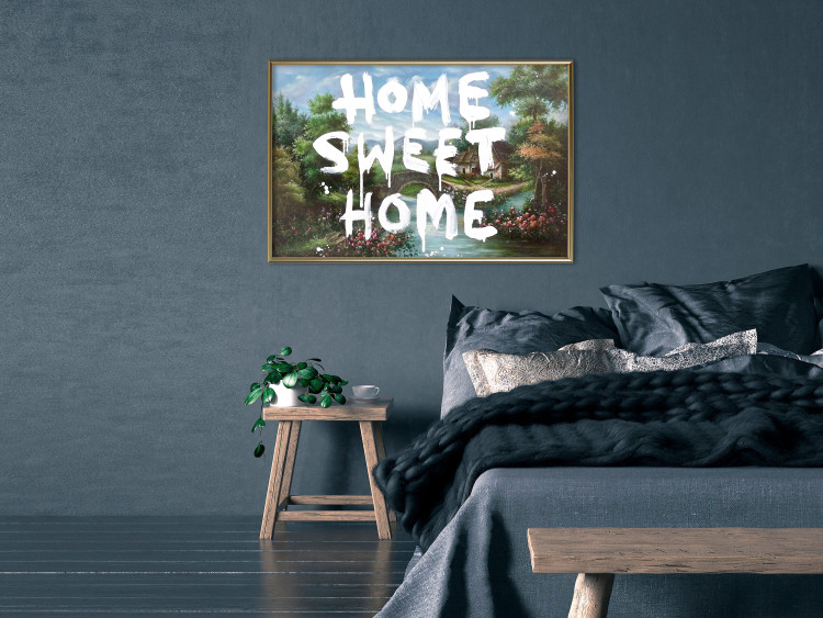 Poster Dream Home - white English text against a colorful landscape background 118793 additionalImage 5