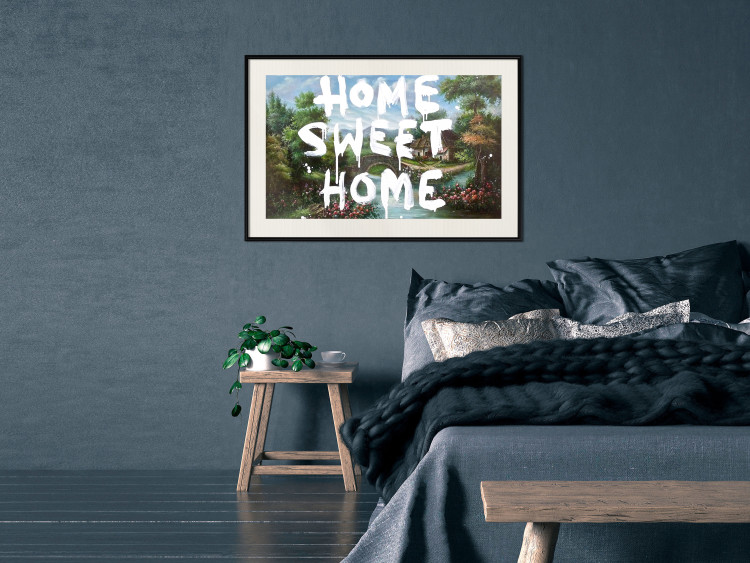 Poster Dream Home - white English text against a colorful landscape background 118793 additionalImage 22