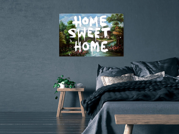 Poster Dream Home - white English text against a colorful landscape background 118793 additionalImage 17