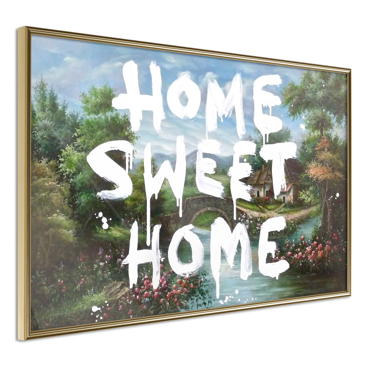 Poster Dream Home - white English text against a colorful landscape background 118793 additionalImage 14