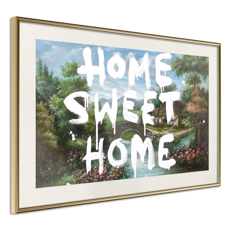 Poster Dream Home - white English text against a colorful landscape background 118793 additionalImage 2