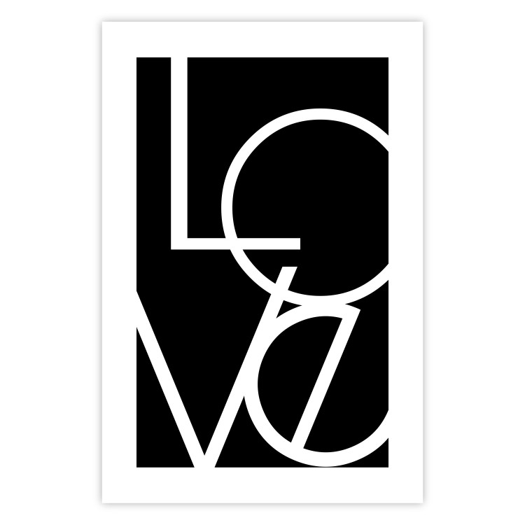 Wall Poster Black and White: Love - black and white composition with an English phrase 119193 additionalImage 25