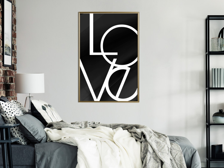 Wall Poster Black and White: Love - black and white composition with an English phrase 119193 additionalImage 5