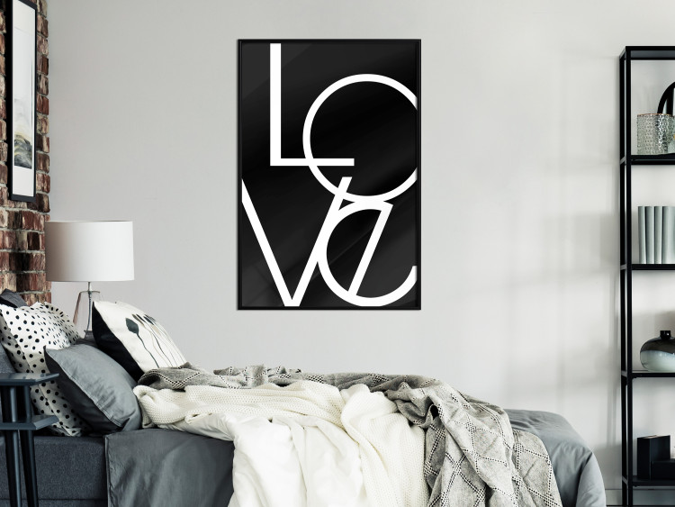 Wall Poster Black and White: Love - black and white composition with an English phrase 119193 additionalImage 3