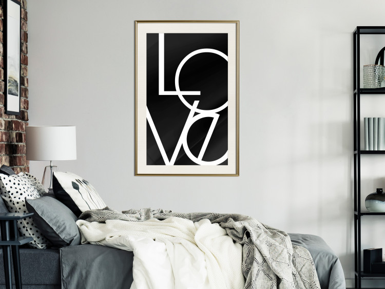 Wall Poster Black and White: Love - black and white composition with an English phrase 119193 additionalImage 21