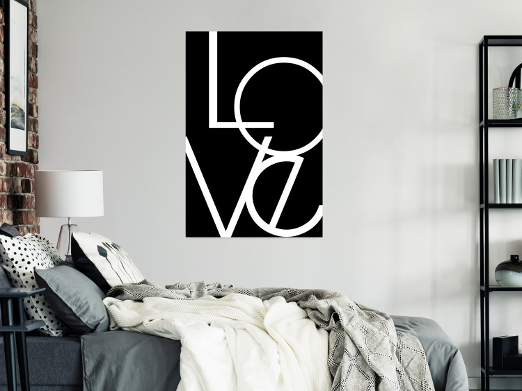 Wall Poster Black and White: Love - black and white composition with an English phrase 119193 additionalImage 23