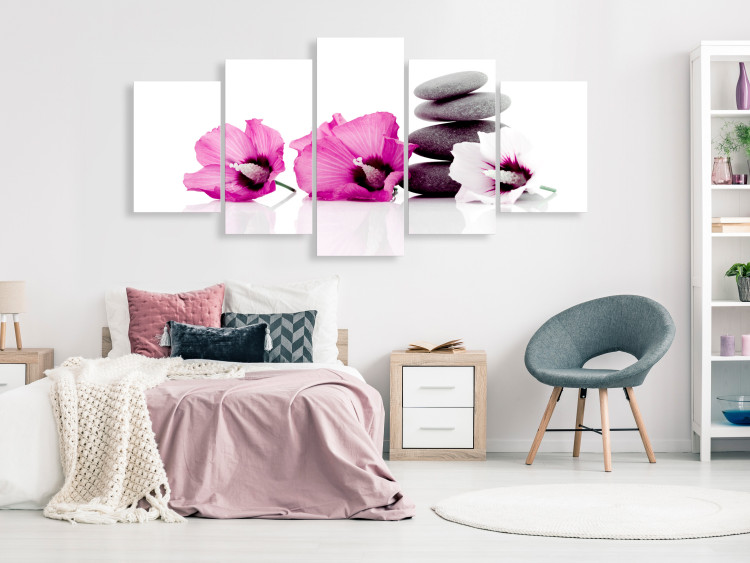 Canvas Art Print Calm Mallow (5 Parts) Wide Pink 123393 additionalImage 3