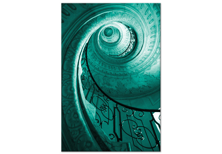 Canvas Spiral staircase - photograph of the staircase in turquoise colour 123593