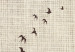 Wall Poster Your Turn - black birds flying away sequentially on fabric texture 123793 additionalThumb 8