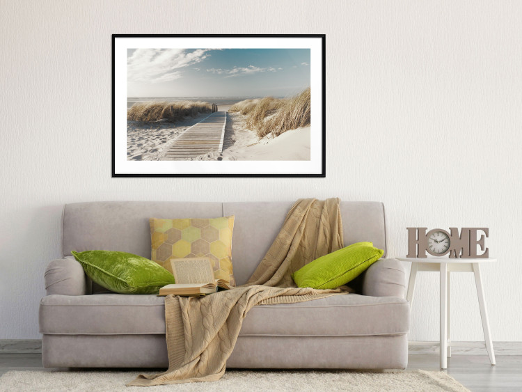 Wall Poster Abandoned Beach - wooden path on beach against sea and sky background 123993 additionalImage 6