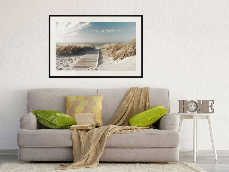 Wall Poster Abandoned Beach - wooden path on beach against sea and sky background 123993 additionalImage 22