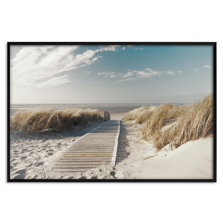 Wall Poster Abandoned Beach - wooden path on beach against sea and sky background 123993 additionalImage 18