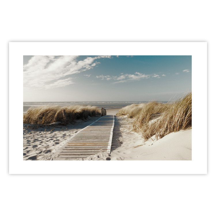 Wall Poster Abandoned Beach - wooden path on beach against sea and sky background 123993 additionalImage 25