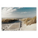 Wall Poster Abandoned Beach - wooden path on beach against sea and sky background 123993