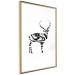 Poster Black and White Deer - abstract black waves forming the shape of a deer 125093 additionalThumb 6