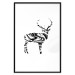 Poster Black and White Deer - abstract black waves forming the shape of a deer 125093 additionalThumb 17