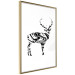 Poster Black and White Deer - abstract black waves forming the shape of a deer 125093 additionalThumb 12