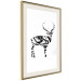 Poster Black and White Deer - abstract black waves forming the shape of a deer 125093 additionalThumb 2