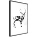 Poster Black and White Deer - abstract black waves forming the shape of a deer 125093 additionalThumb 10
