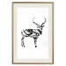 Poster Black and White Deer - abstract black waves forming the shape of a deer 125093 additionalThumb 19