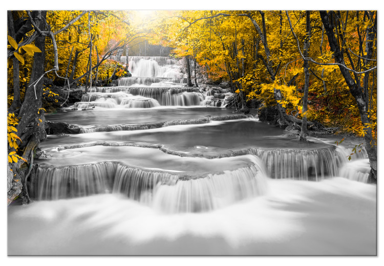 Large canvas print Cascade of Thoughts (Yellow) [Large Format] 125693