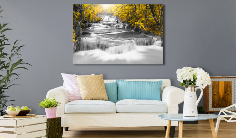 Large canvas print Cascade of Thoughts (Yellow) [Large Format] 125693 additionalImage 6