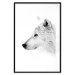 Poster Amber Gaze - portrait of a wolf with a yellow eye on a white background 126293 additionalThumb 17