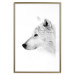 Poster Amber Gaze - portrait of a wolf with a yellow eye on a white background 126293 additionalThumb 16