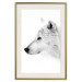 Poster Amber Gaze - portrait of a wolf with a yellow eye on a white background 126293 additionalThumb 20