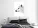 Poster Amber Gaze - portrait of a wolf with a yellow eye on a white background 126293 additionalThumb 2